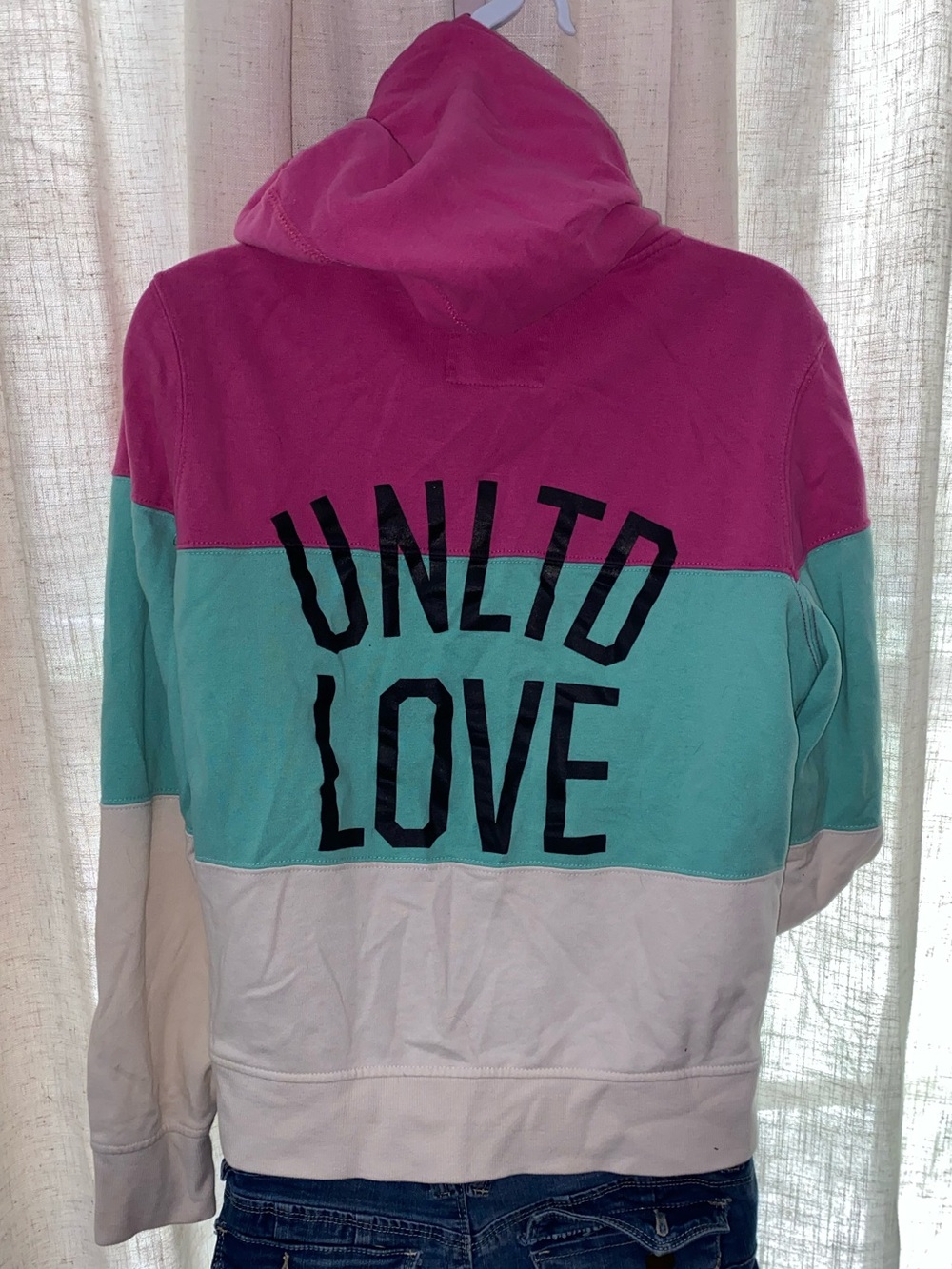 Ecko UNLTD Red - Full Zip Colorblock Hoodie - Pink Teal White Size Large